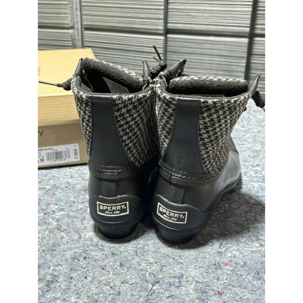 Sperry Syren Gulf Women 6.5 Black Suede/Leather Duck Boot Rainboots STS85110‎